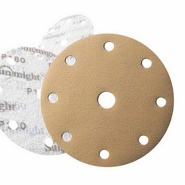 Sunmight Usa Gold - 6IN No hole PSA Disc Grit 180 , 100PK